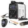 STAHLWERK ARC 200 MD Digital Schweißgerät mit Zubehör wie Schweißhelm und Elektroden.
