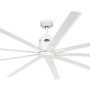 Weißer CASAFAN Big Smooth Eco Deckenventilator (224 cm) mit 8 Flügeln und Fernbedienung.