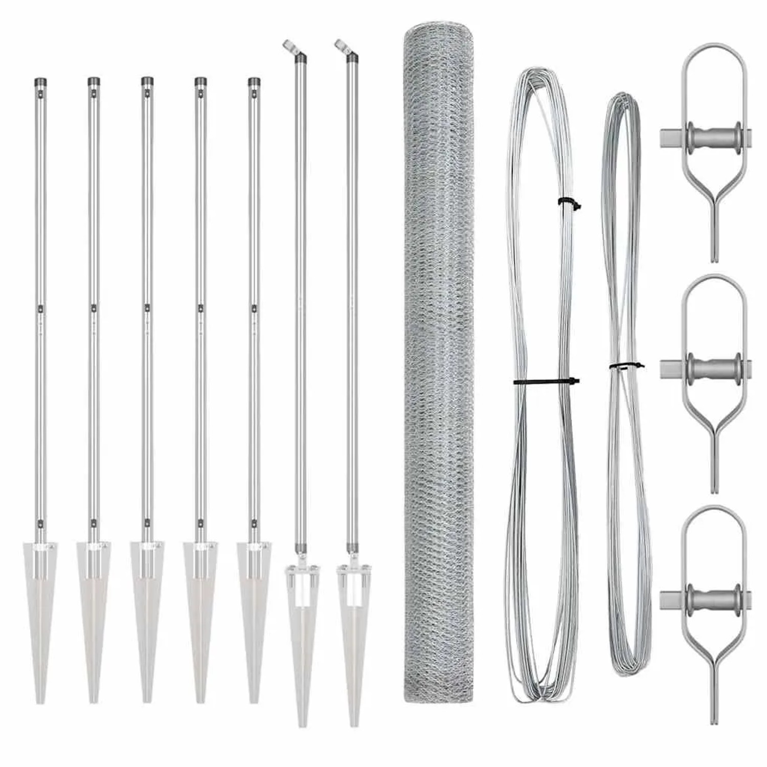 vidaXL Zaunpfosten Silber 10 x 1,5 m 13 mm Maschenweite Stahl 3353352 günstig online kaufen