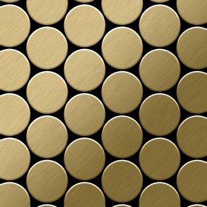 Gebürstete, goldene Titan Mosaikfliese Medallion-ti-gb von ALLOY, 10 Matten (0,73 m²).