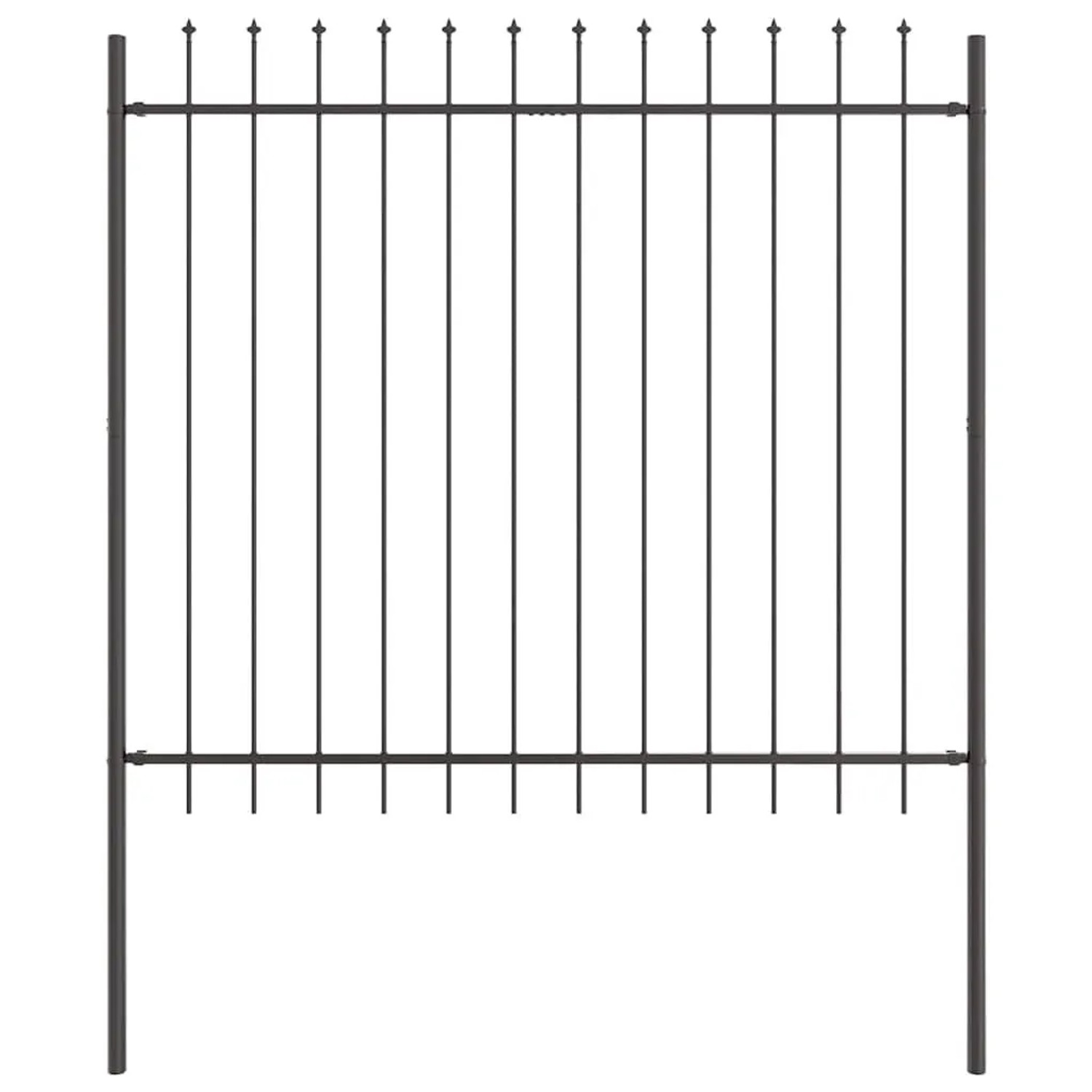 vidaXL Gartenzaun Grau 5,1 x 1,5 m Pulverbeschichteter Stahl 3334052 günstig online kaufen