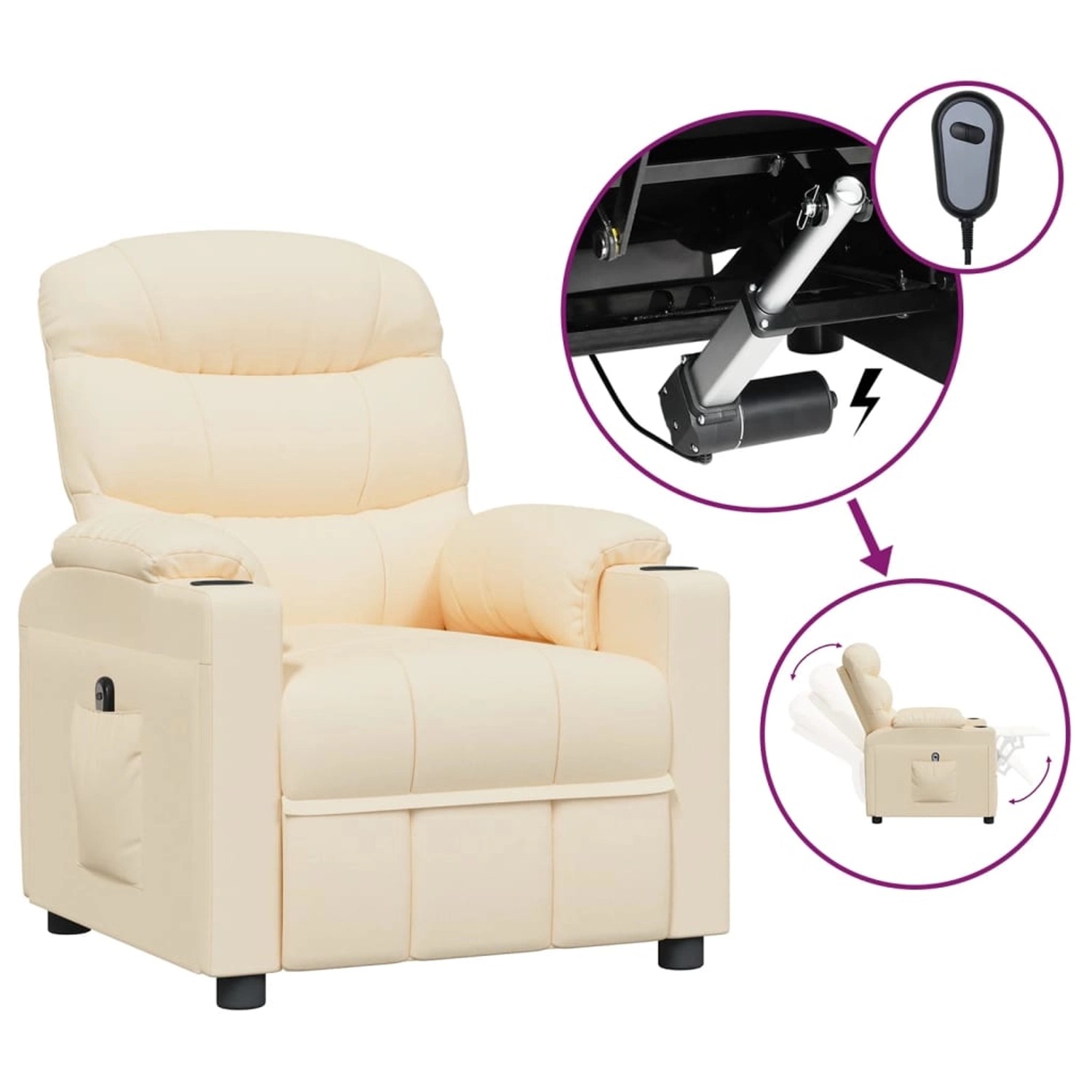 vidaXL Relaxsessel Elektrisch Creme Stoff 3143500 günstig online kaufen