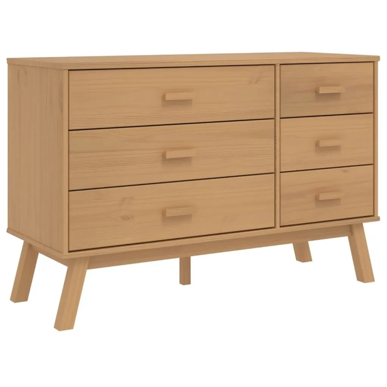 vidaXL Schubladenschrank OLDEN Braun Massivholz Kiefer 358591