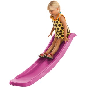 Axi Sky120 Rutsche in Lila mit Kind beim Rutschen. Ideal für Spielturm & Garten.