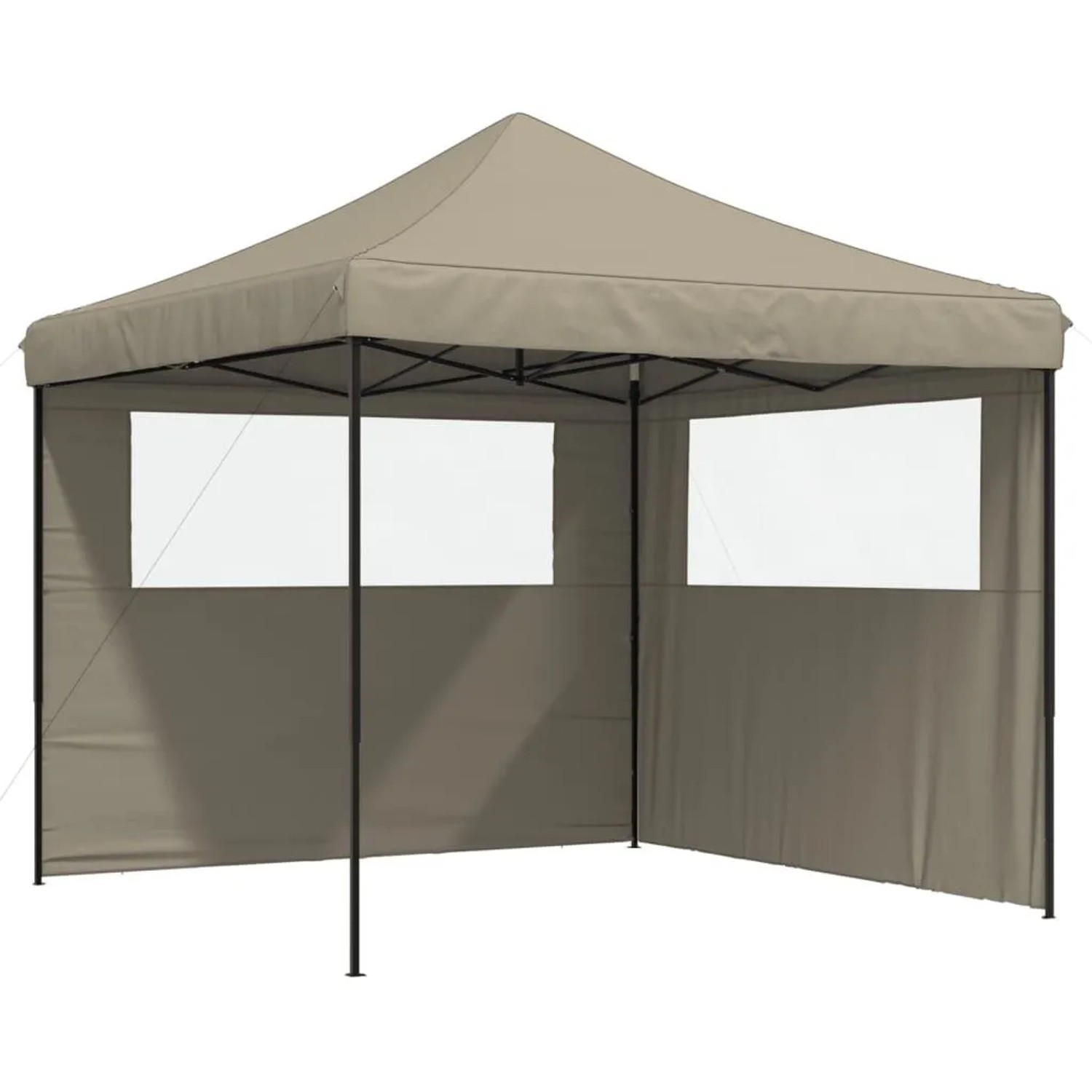 vidaXL Partyzelt Faltbar Pop-Up mit 2 Seitenteilen Taupe 4004923