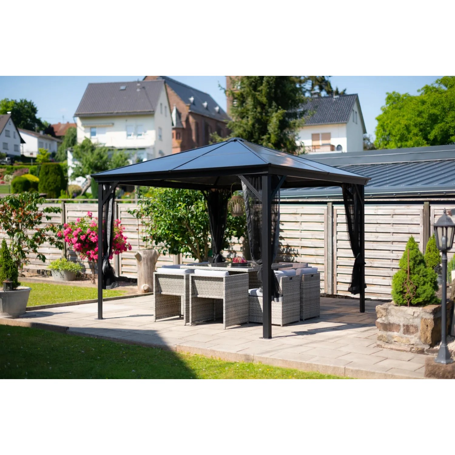 Sojag Aluminium-Pavillon Verona 10 x 10 Anthrazit 298 cm x 298 cm x 261 cm günstig online kaufen