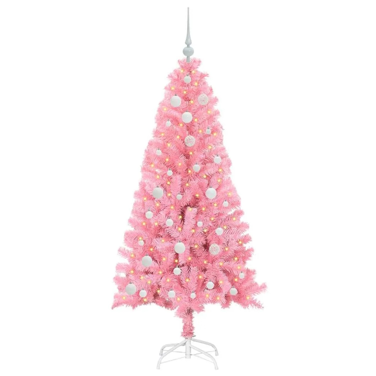vidaXL Weihnachtsbaum mit 150 LEDs mit Ständer Rosa 150 cm PVC 3396419