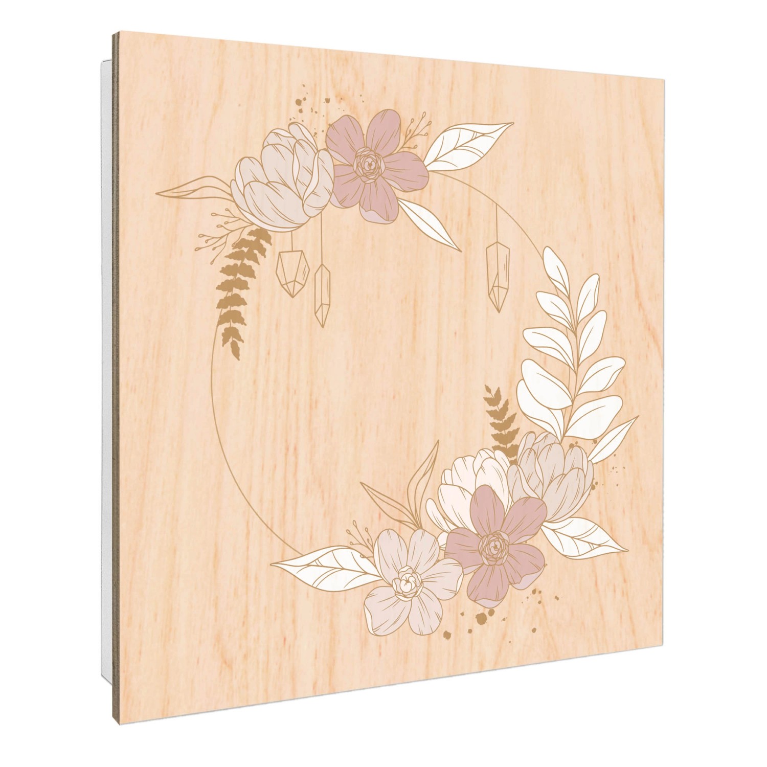 Banjado Schlüsselkasten mit Holzfront 30x30cm Weiß Scharnier Links 50 Haken günstig online kaufen