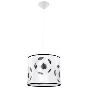 Sollux Lighting Hängeleuchte FootBall A 30, weiße Kinderzimmerlampe mit Fußbällen.