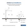 Emke Wasserhahn Waschbeckenarmaturen 335 x 233 x 46 mm Weiß Mischbatterie Küchenarmatur mit Luftsprudler_8