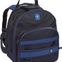 Schwarzer LUX Werkzeugrucksack aus Nylon mit blauen Akzenten und Tragegriff.