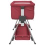 Rotes vidaXL Babybett mit Matratze aus Leinenstoff. Höhenverstellbares Beistellbett mit Stauraum für Babys.