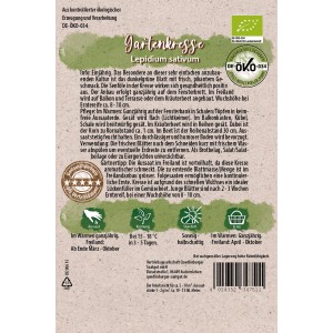 Bio-Gartenkresse Samen von Quedlinburger, einjährige, pikant-würzige Sorte für Beet, Balkon und Fensterbank.