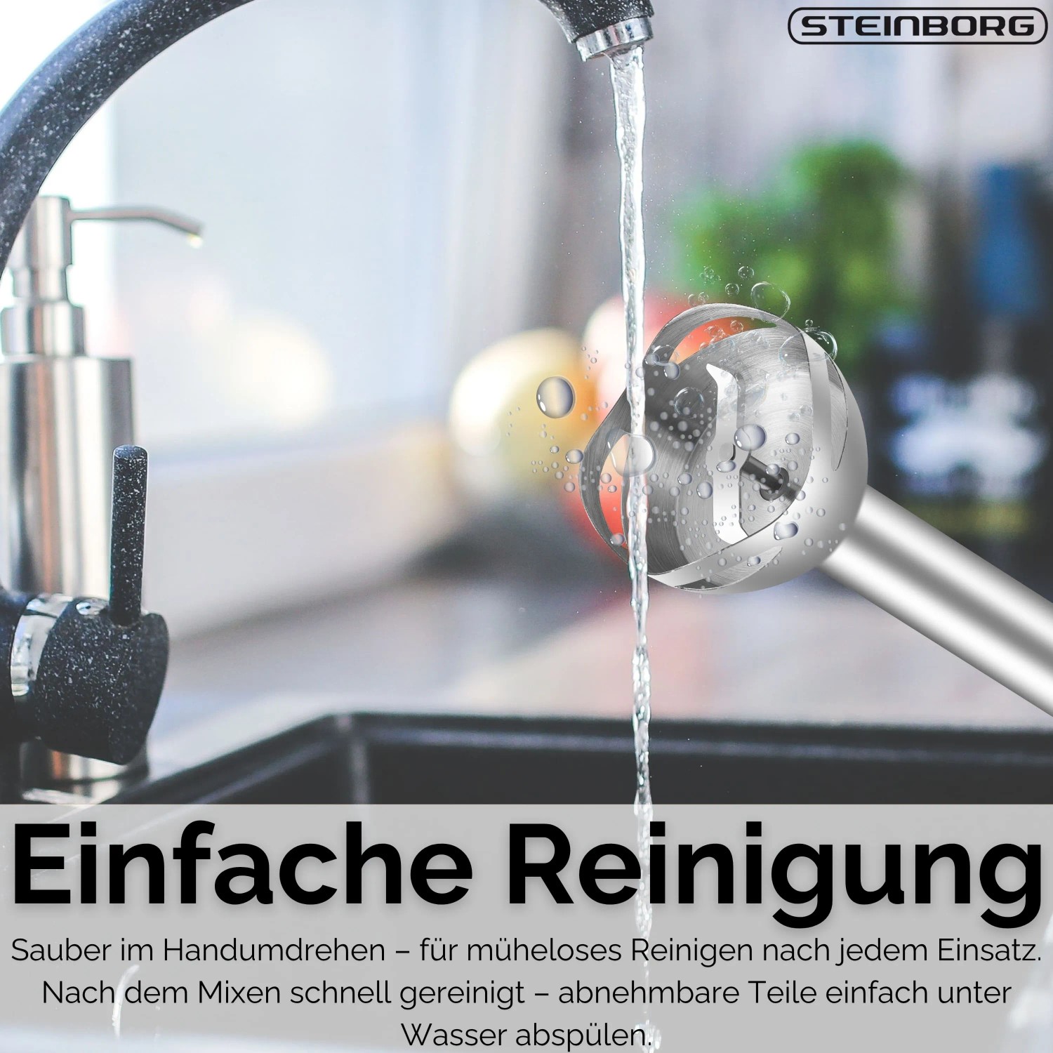 Steinborg SB-7070 Stabmixer Set mit Zerkleinerer 1500 Watt_9