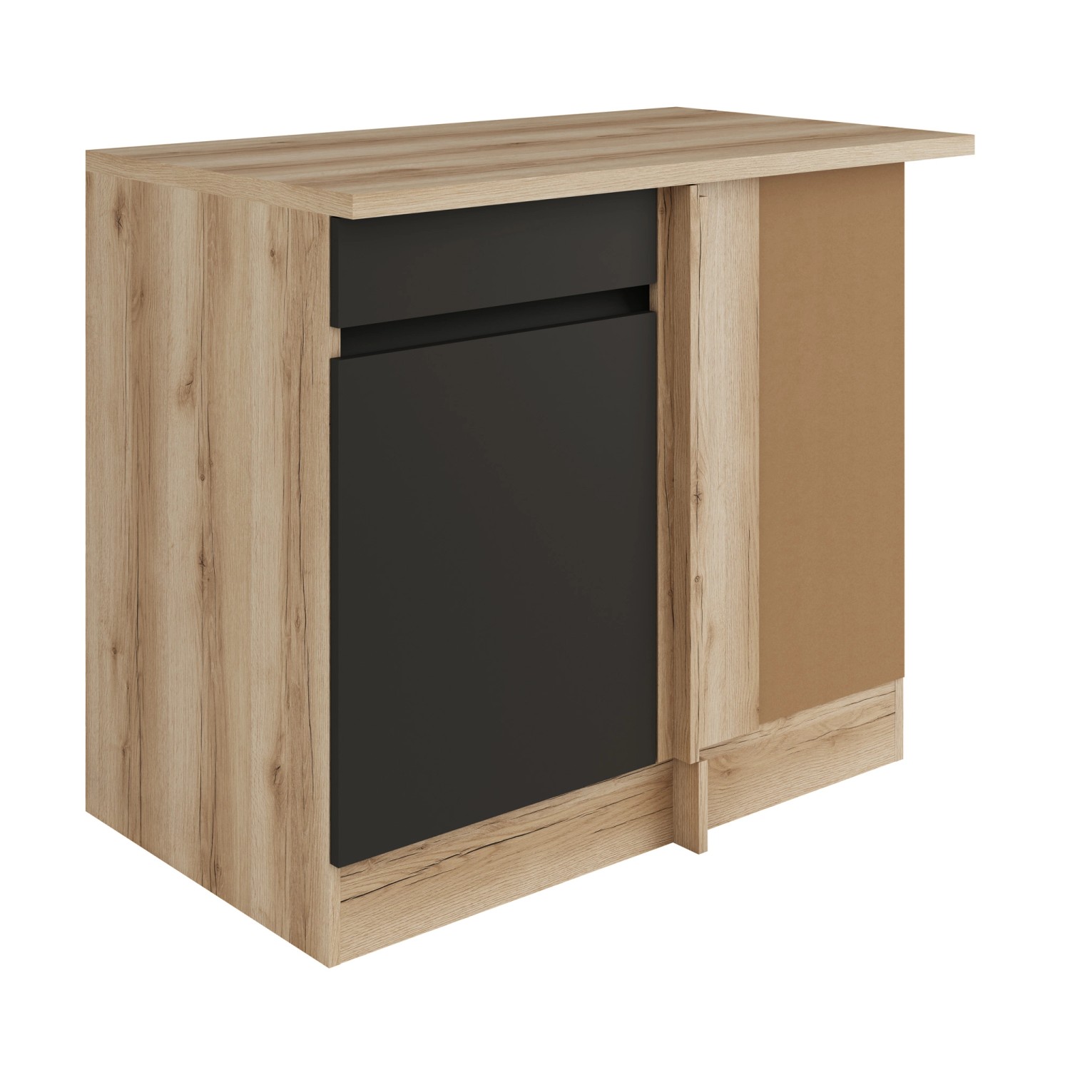 Optifit Eckunterschrank 100 x 88 x 60 cm Noah420 Anthrazit Wildeiche NB günstig online kaufen