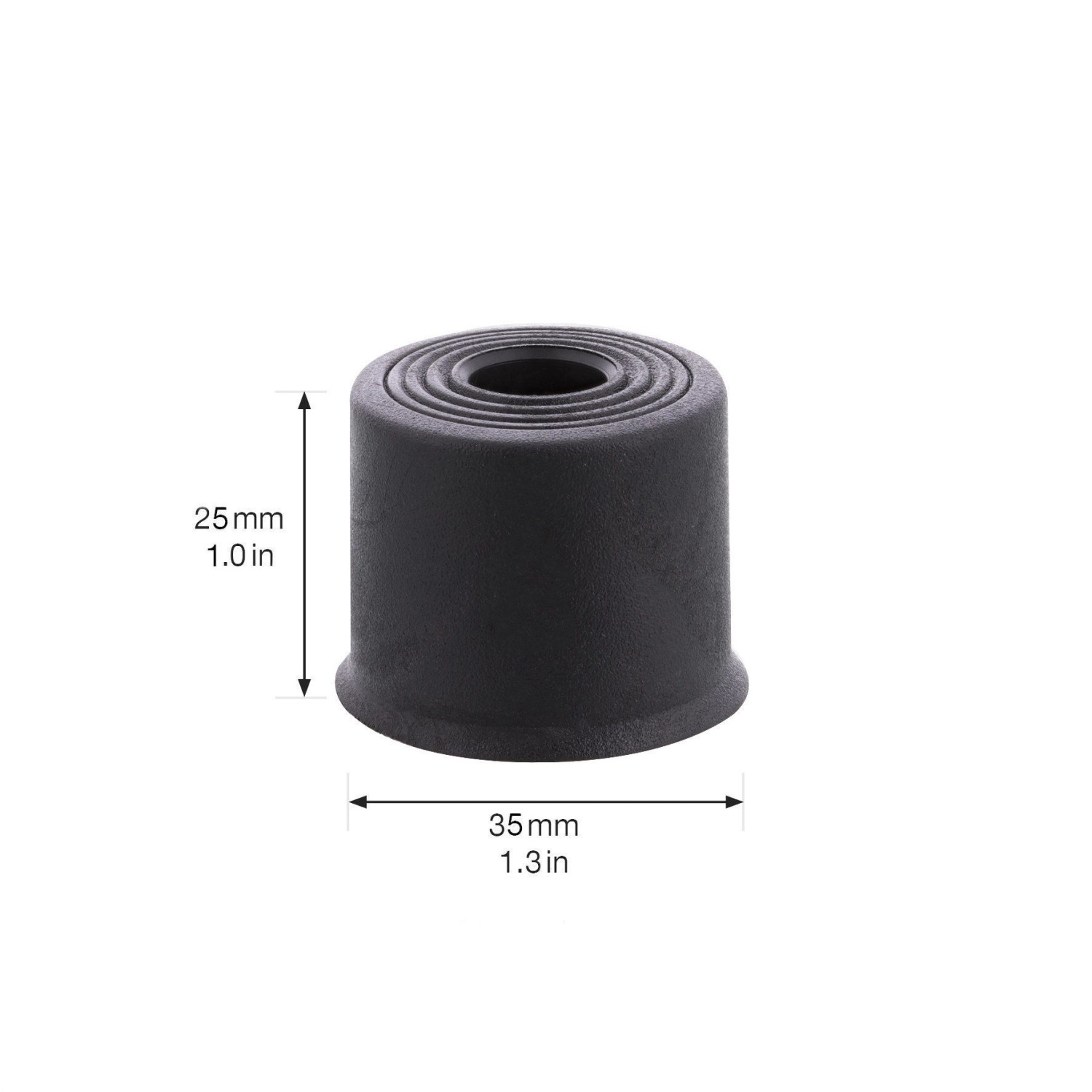 Schwarzer Wagner Türstopper Vulkano aus Gummi, 35x25mm, für Boden oder Wand.