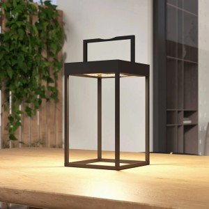 Moderne, dimmbare LED Solarleuchte Lynzy in Schwarz aus Aluminium für den Außenbereich.