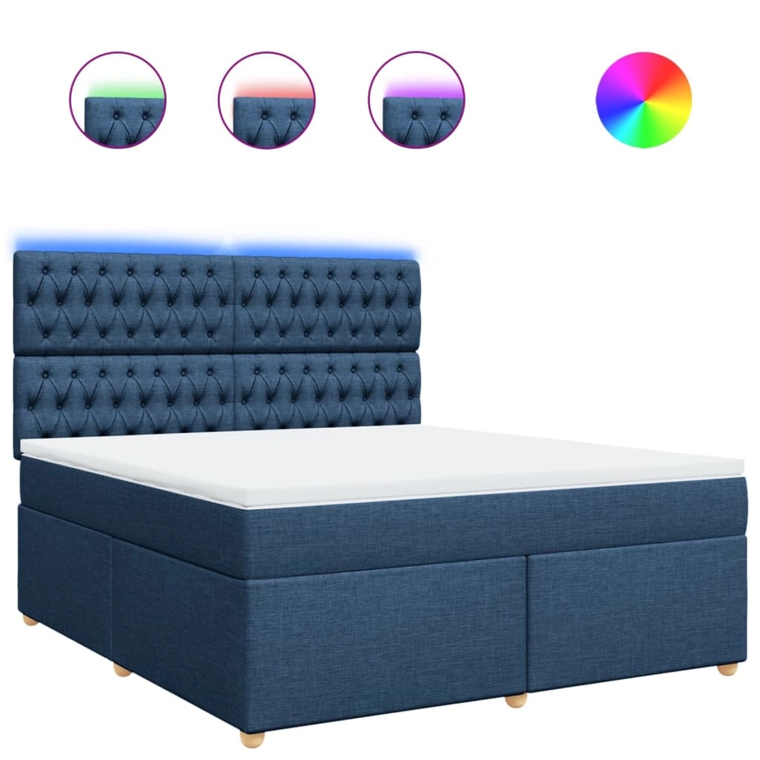 vidaXL Boxspringbett mit Matratze Blau 180x200 cm Stoff 3293672 günstig online kaufen