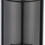 Wenko Kosmetik-Treteimer Leman, 3L, Metallic-Schwarz, Edelstahl, mit Tretfunktion.