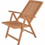 Verstellbarer DELUKE Gartenstuhl MARA aus Teakholz, dunkelbraun, für Terrasse und Outdoor.