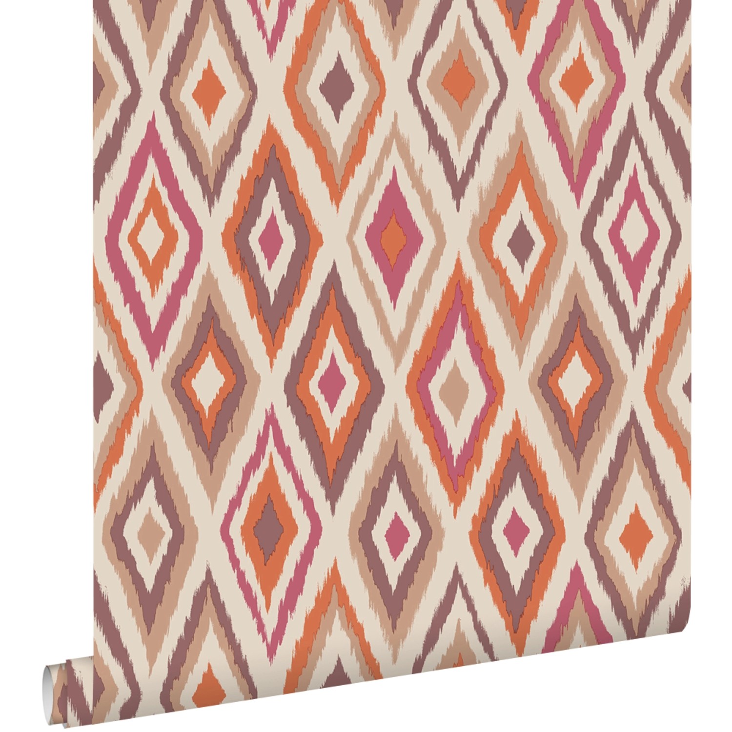 ESTAhome Tapete Karomuster Orange Beige und Lila 50 x 900 cm günstig online kaufen