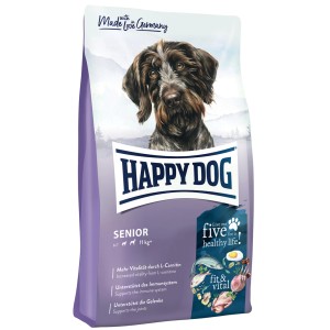 Happy Dog Supreme Fit Vital Senior Trockenfutter 1kg für ältere Hunde.