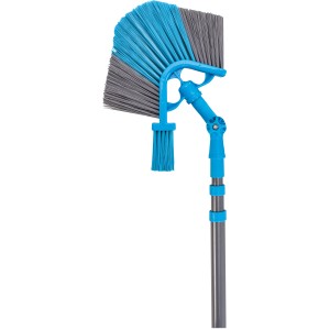 OBI Dachrinnenbesen 2-in-1 mit blauem Bürstenkopf und Teleskopstiel.