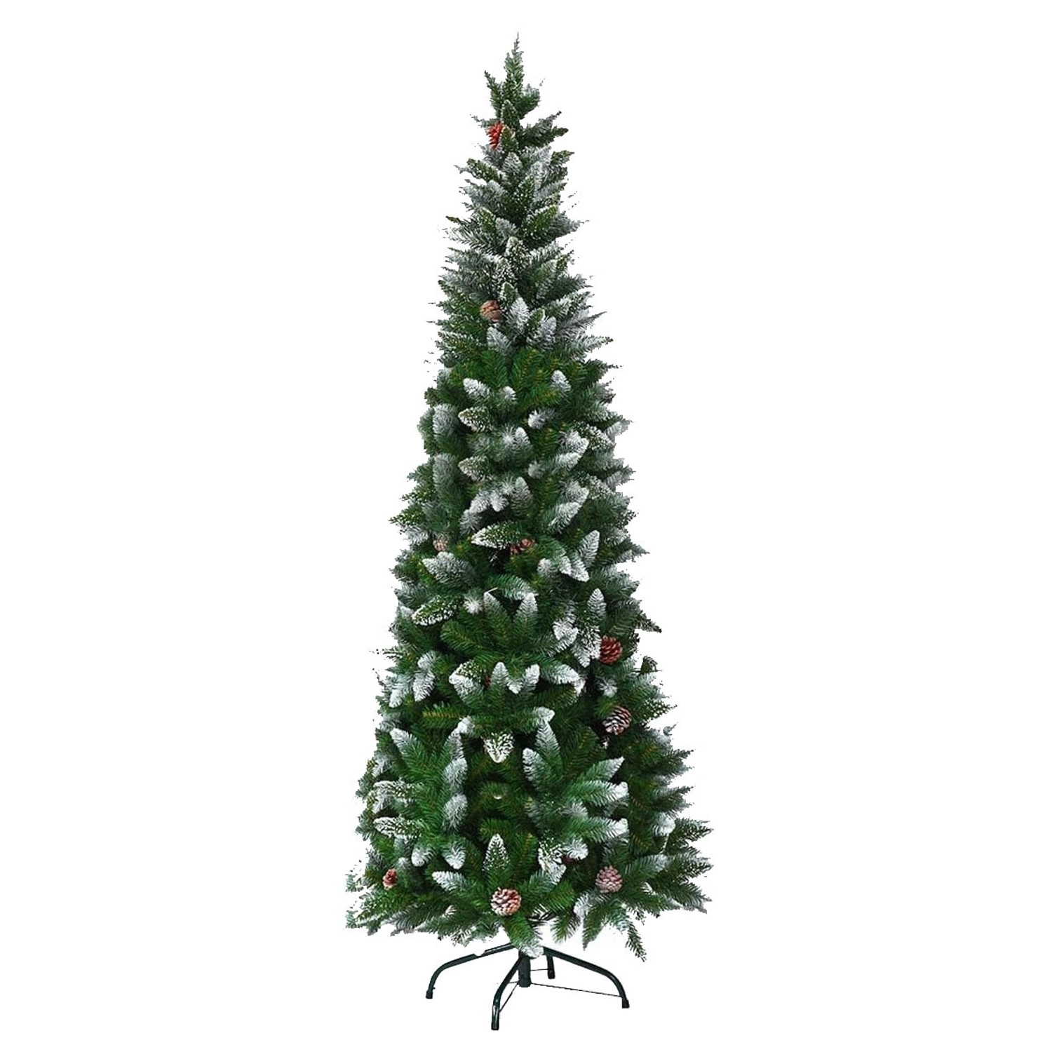 Costway Künstlicher Bleistift Weihnachtsbaum mit Kiefernzapfen 220cm