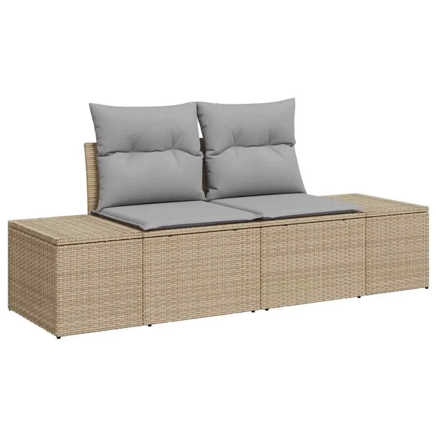 vidaXL Gartensofa mit Kissen Beige 184 x 62 x 69 cm Poly-Rattan 42006795 günstig online kaufen