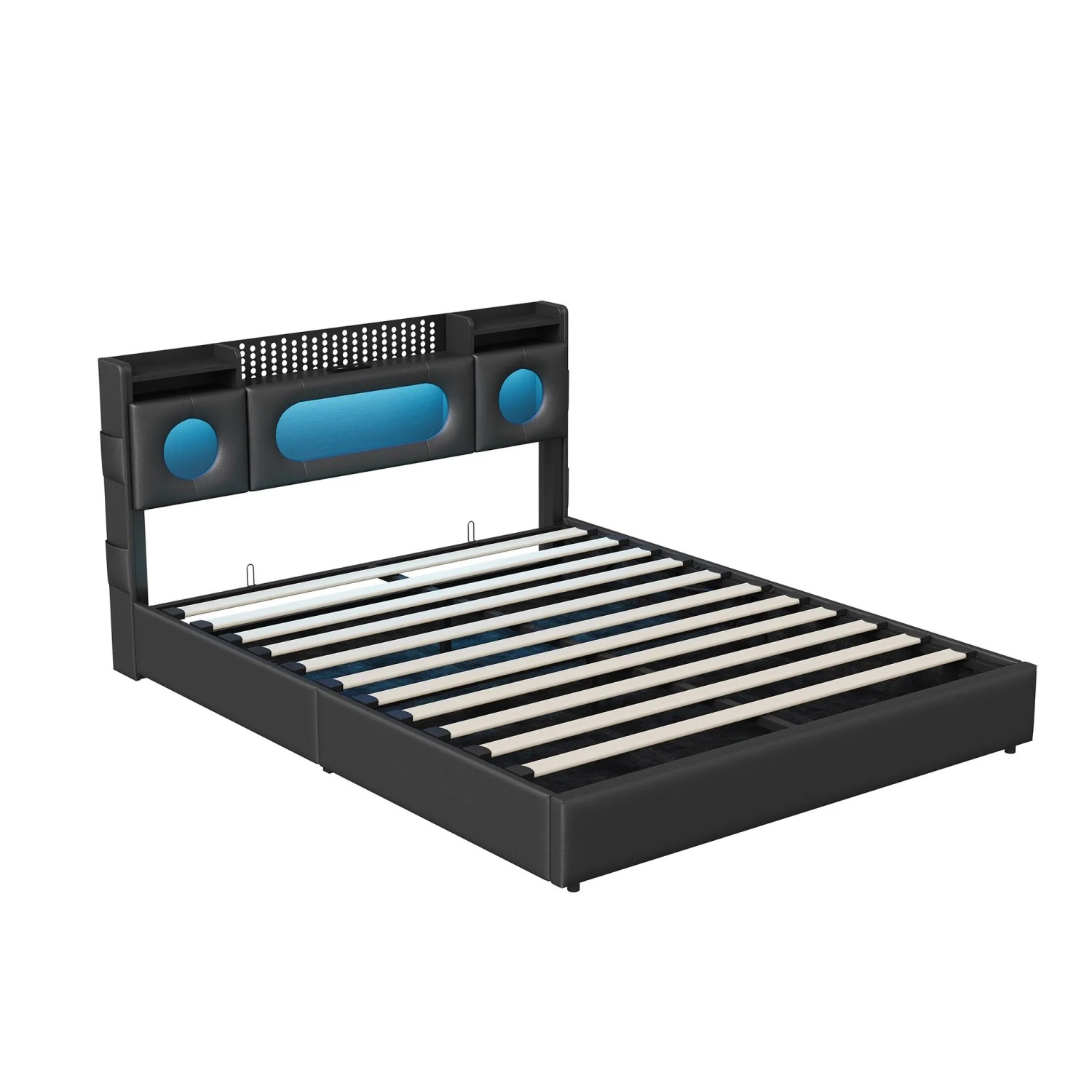 PXloue Polsterbett-Bett 160x200cm mit LED-Beleuchtung&USB-Ladefunktion-Grau günstig online kaufen