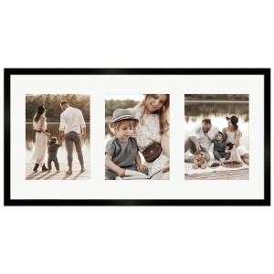 Schwarzer WANDStyle Galerierahmen für 3 Fotos (15x20 cm).