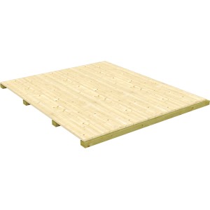 Systemfußboden Natur, 28 mm stark, 3 m² Fläche, Fichte für Gartenhäuser.