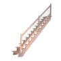 Gerade Treppe Lindos Buche mit Holz-Edelstahl-Geländer, unbehandeltes Buchenholz, 80 cm breit.