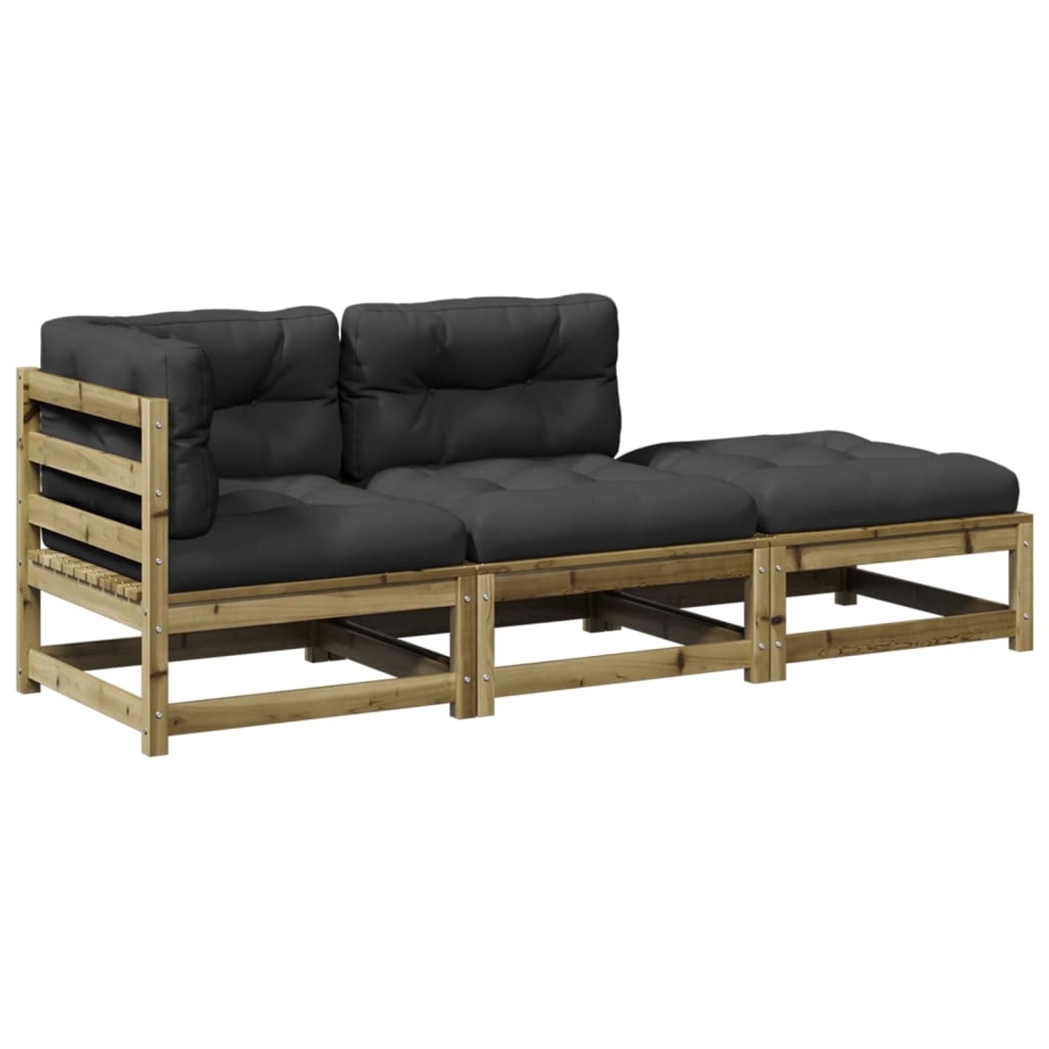 vidaXL 3-Tlg Garten-Sofagarnitur mit Kissen Kiefernholz Imprägniert 3295834 günstig online kaufen