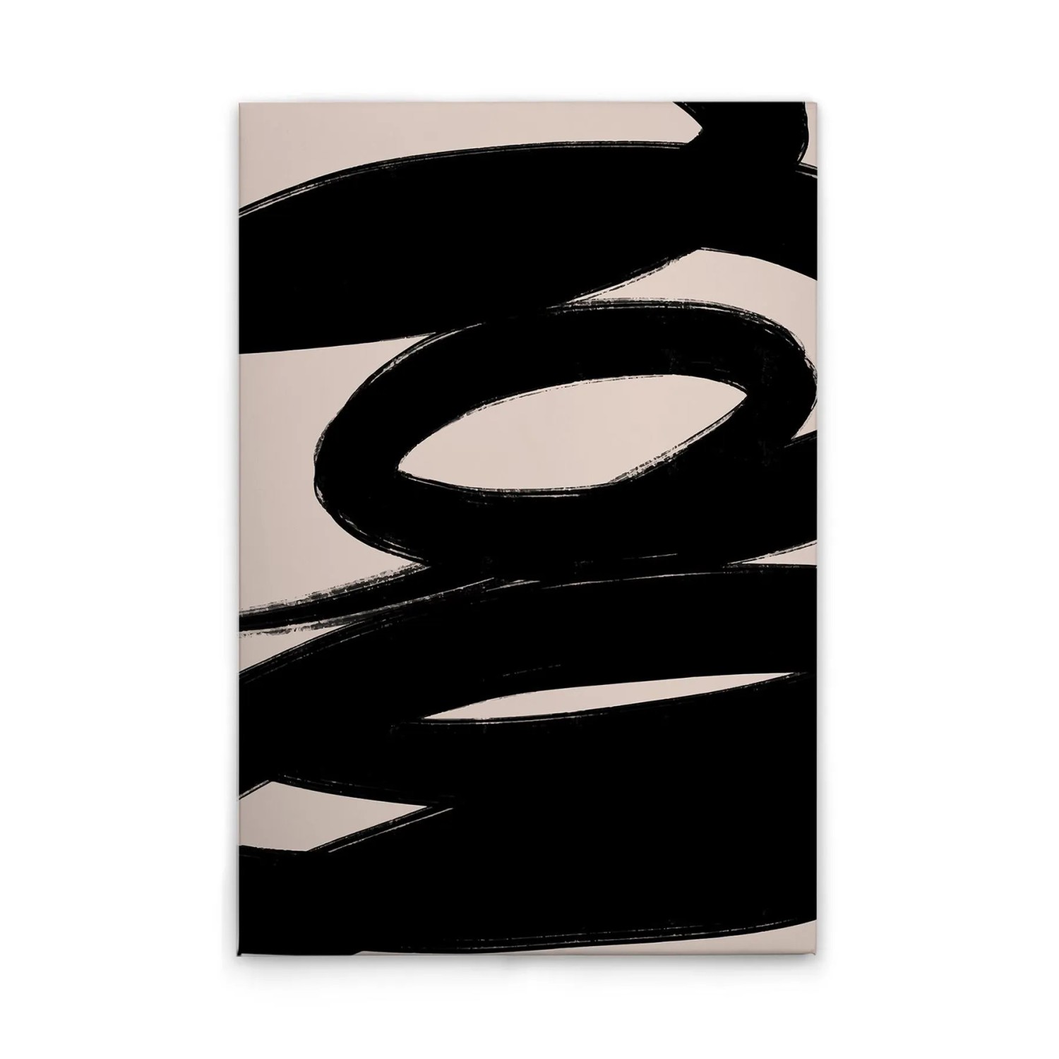 Tadessi Leinwandbild - M1-No.51507 - Minimalistisch Schwarz Beige - 80 x 120 cm - Querformat