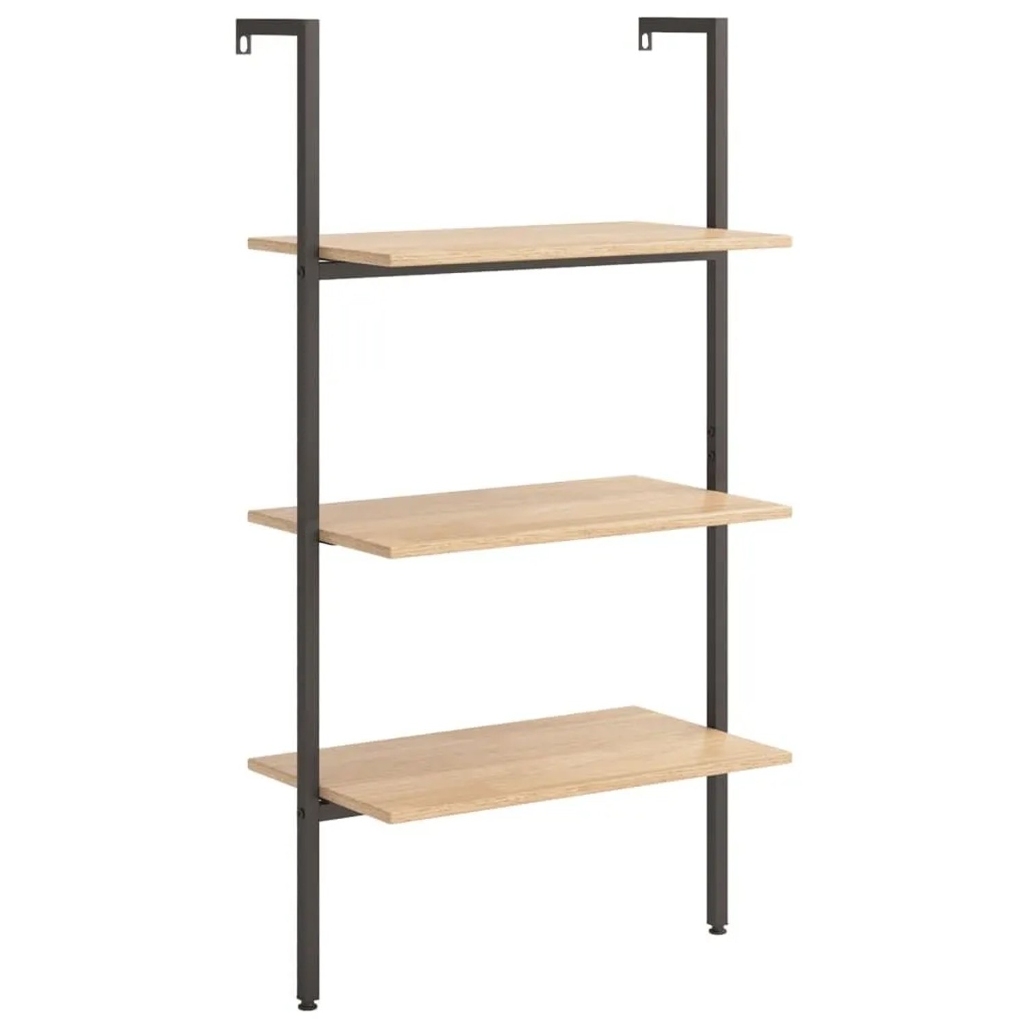 vidaXL Anlehnregal mit 3 Ablagen Hellbraun und Schwarz 64x35x120,5 cm 336379