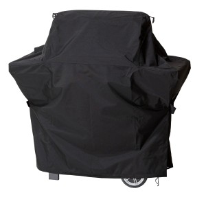 Schwarze Premium Schutzhülle für Gasgrill in Trapezform, 167x63x117 cm.