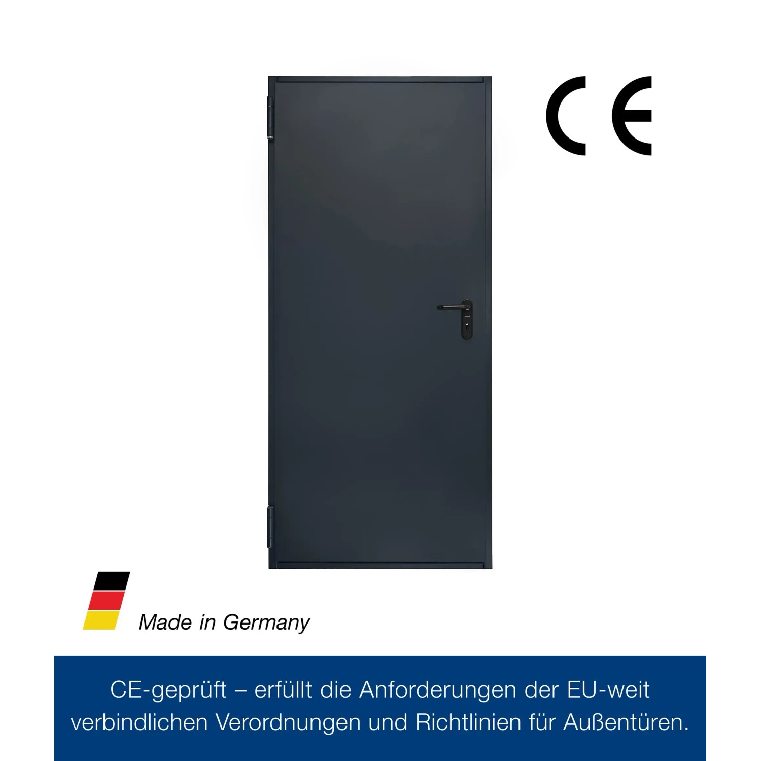 Anthrazitgraue Hörmann Mehrzwecktür/Kellertür H8-5, 87,5x200 cm, links/rechts