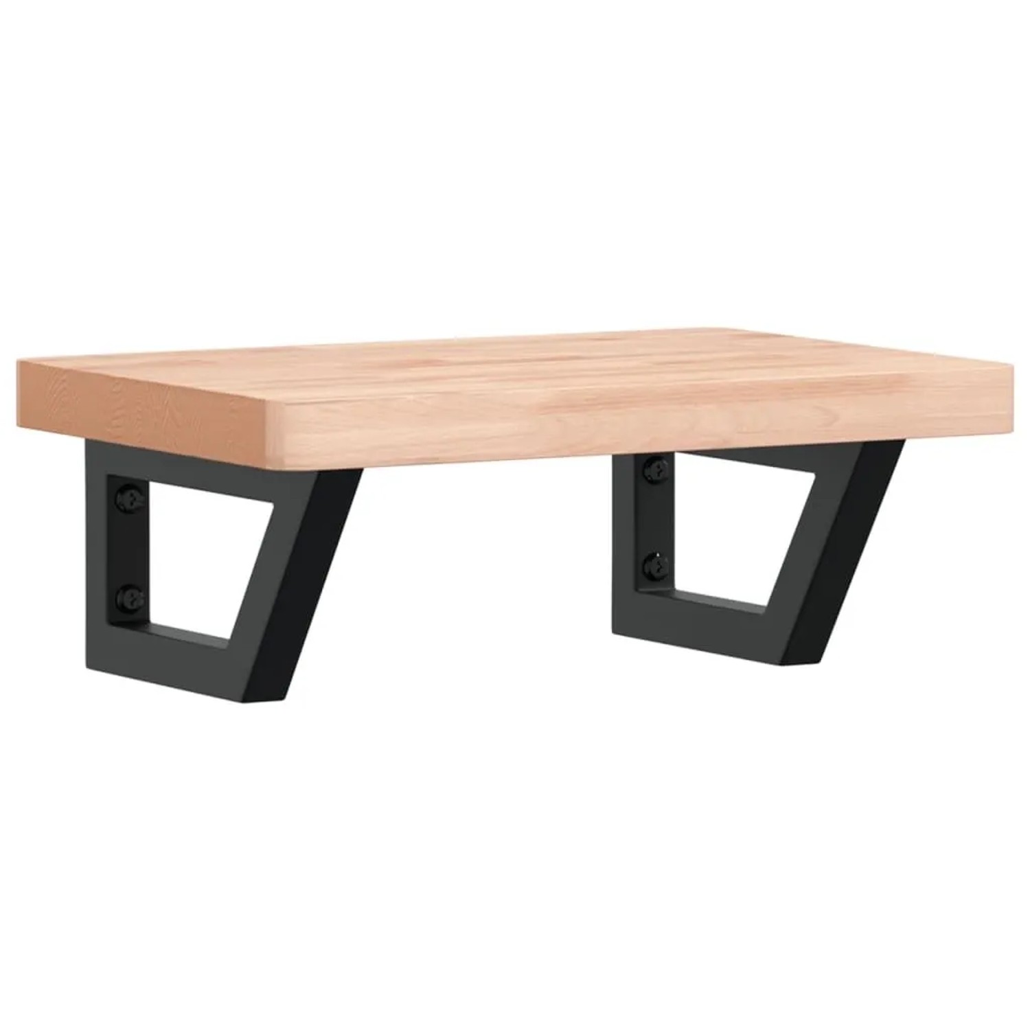 vidaXL Waschbeckenregal Wandmontage Stahl und Massivholz Buche 3302327 günstig online kaufen