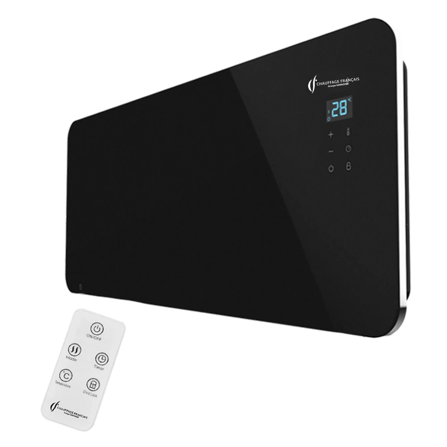 Sannover Elektrischer Glasheizkörper Wand Sorimo 1500 W Schwarz günstig online kaufen