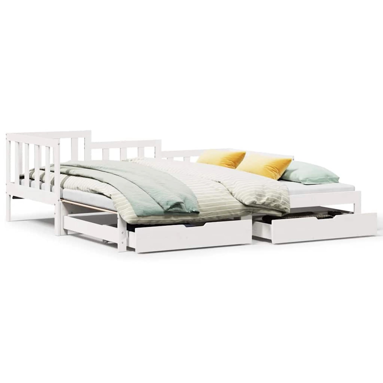 vidaXL Tagesbett Ausziehbar mit Schubladen ohne Matratze Weiß 80x200cm 3302 günstig online kaufen