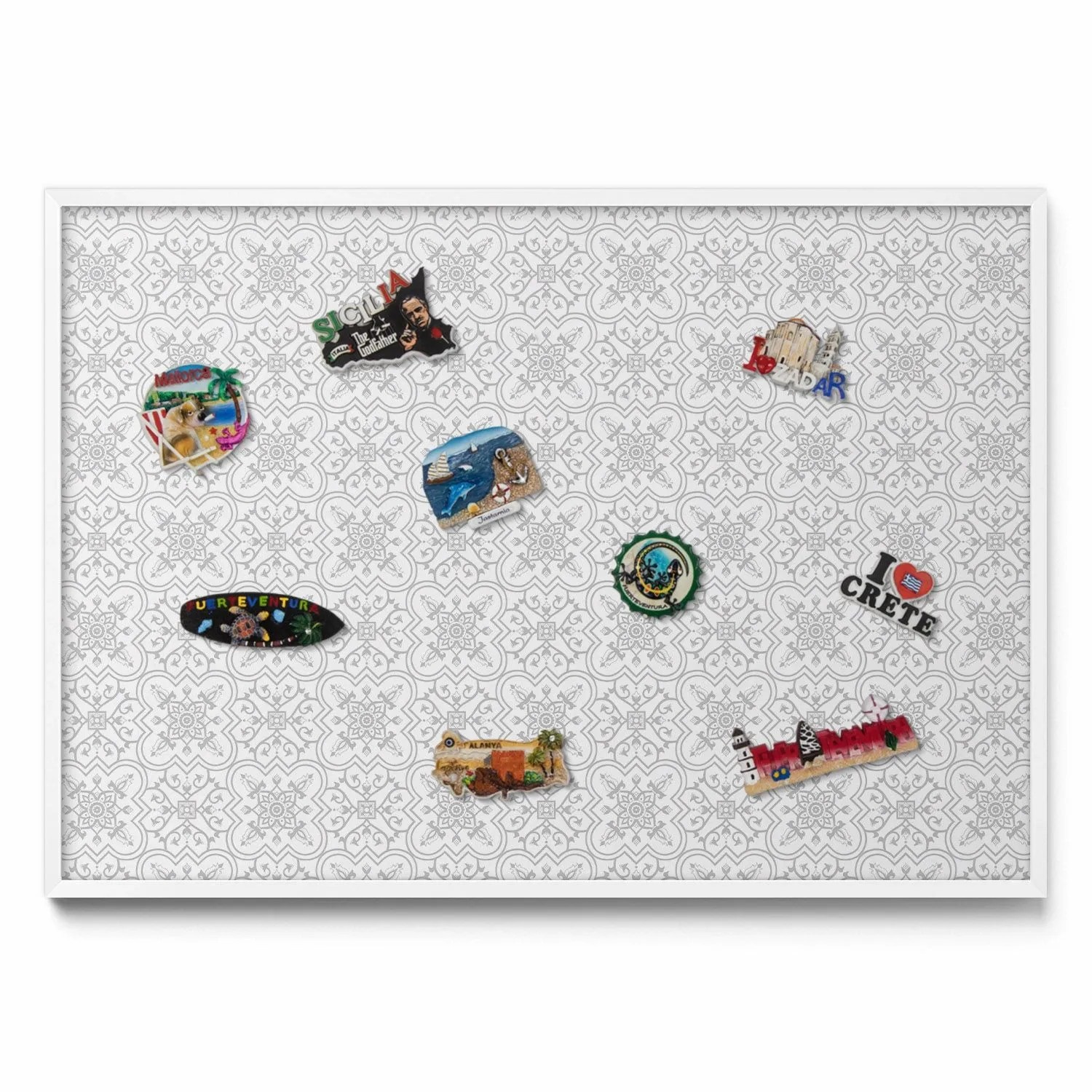 Tulup Magnettafel Metall Magnettafel Gerahmt Regelmäßiges Ornamentmuster 10 günstig online kaufen