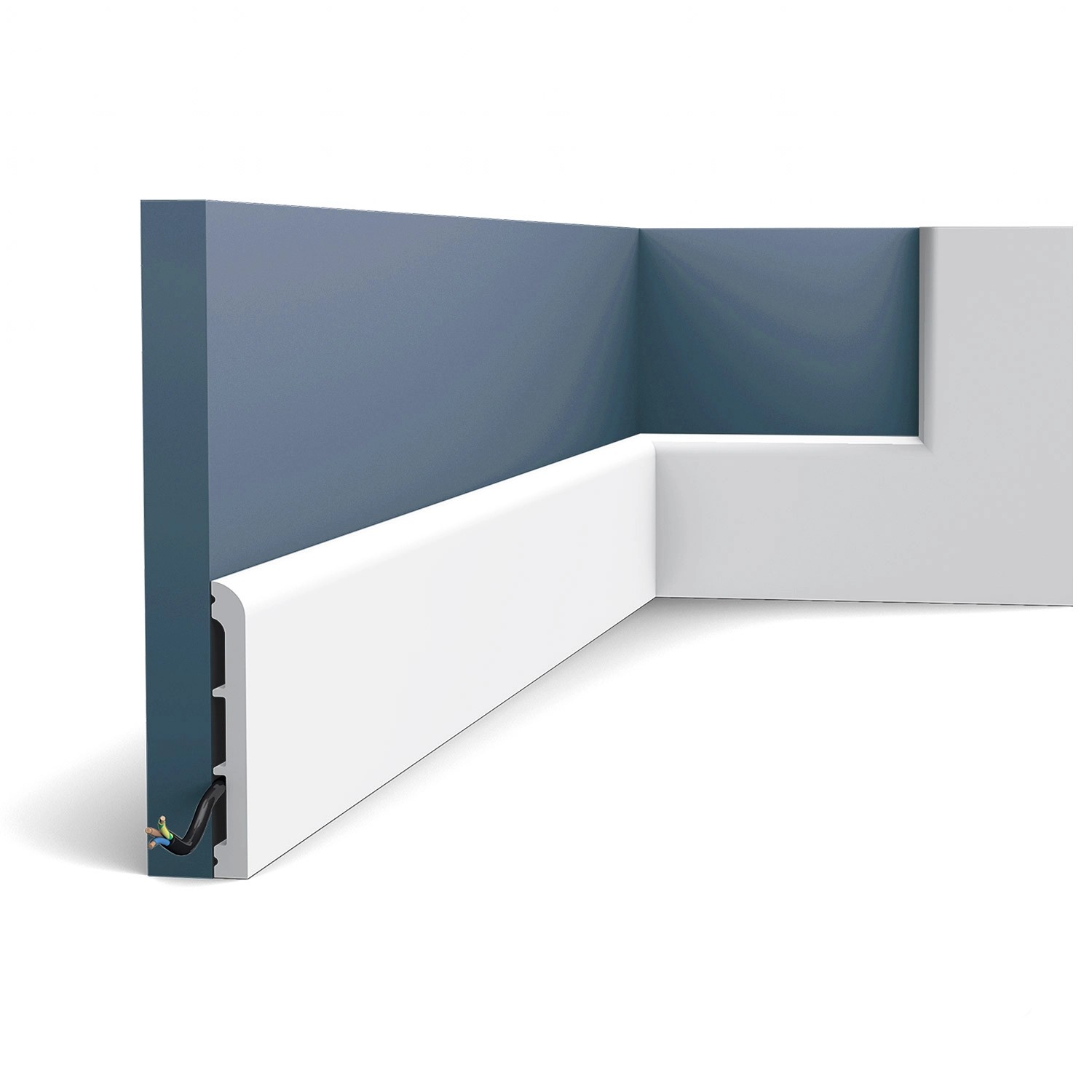 ORAC DECOR SX184 AXXENT CASCADE Sockelleiste Wandleiste Zierleiste 2 m 200 cm x 1,3 cm x 11,0 cm Weiß
