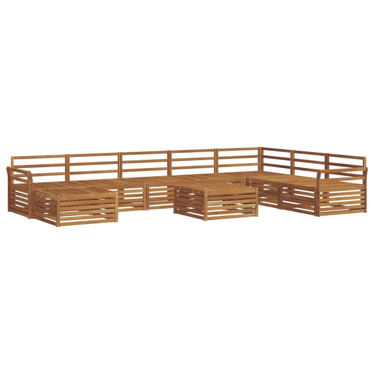 vidaXL Sofagarnituren 9 Tlg Natur Massivholz Akazie 3373979