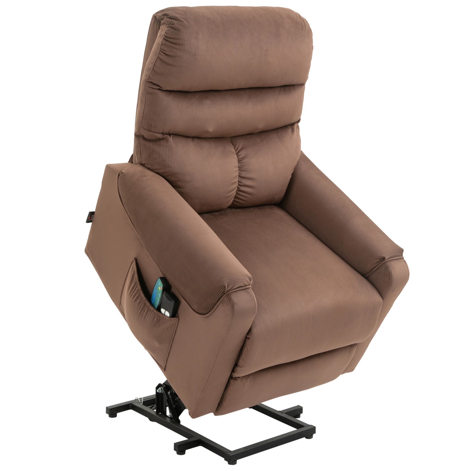 Thumbnail - HOMCOM Aufstehsessel Polyester-Gewebe Metall Braun 79B x 97T x 103H cm