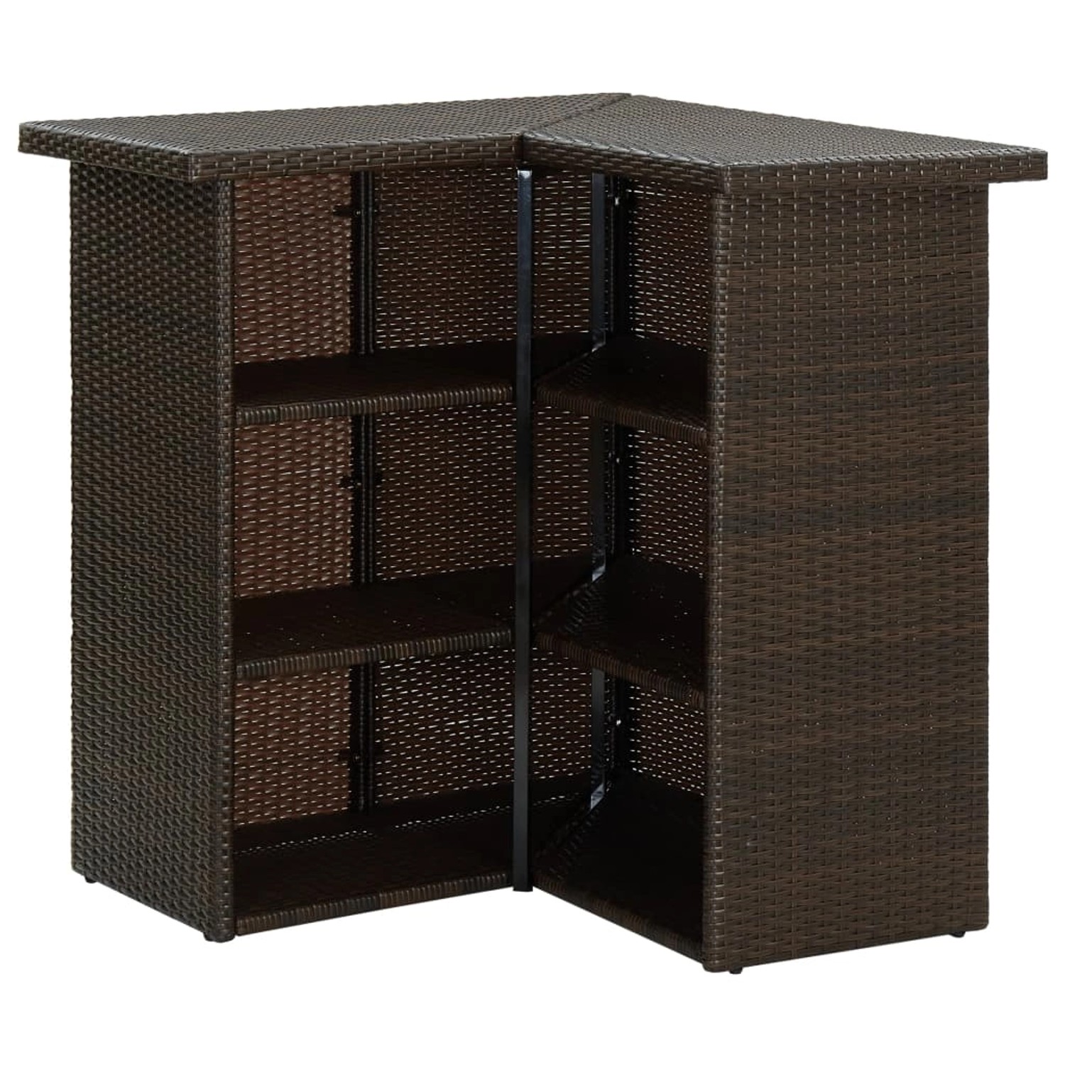 Eck-bartisch Braun 100x50x105 Cm Poly Rattan günstig online kaufen