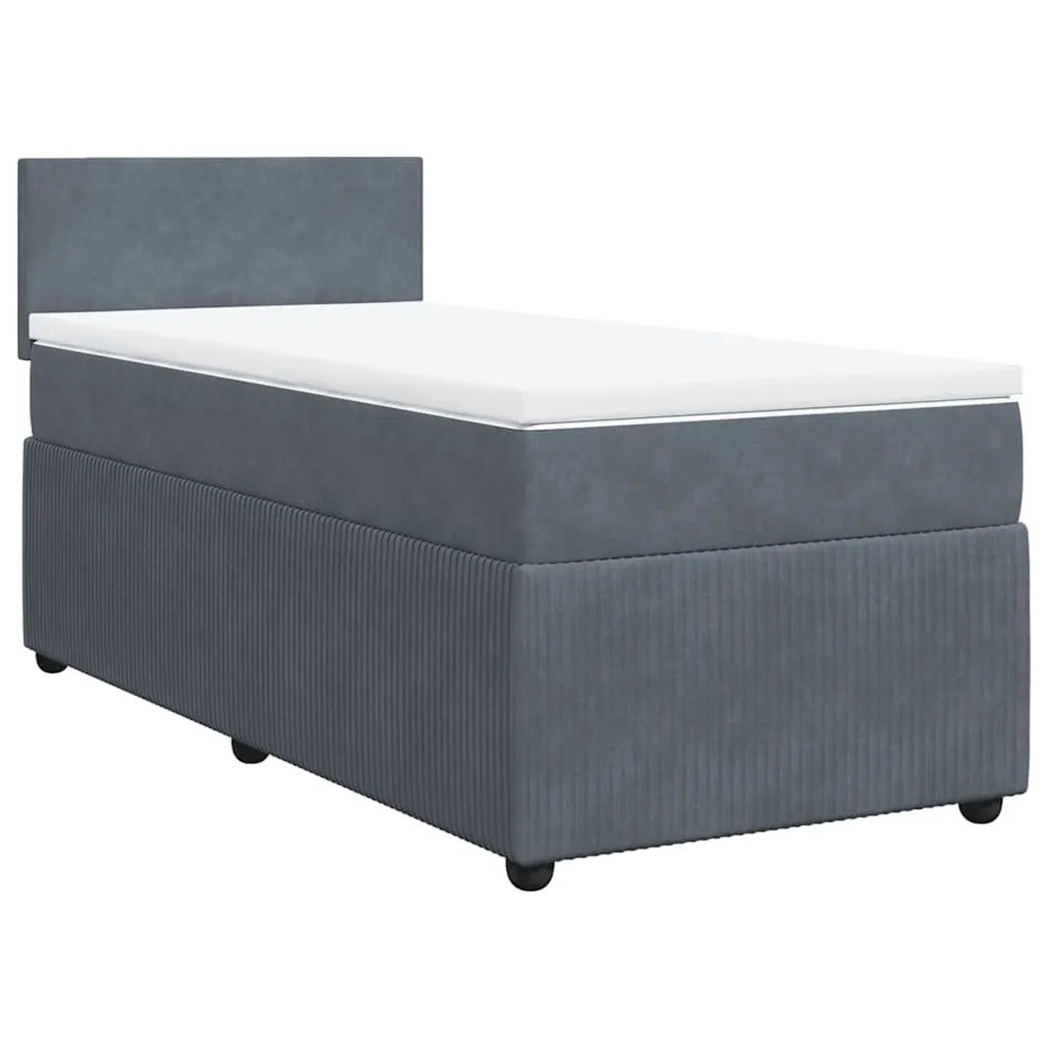 vidaXL Boxspringbett mit Matratze Dunkelgrau 80x200 cm Samt 3289885 günstig online kaufen