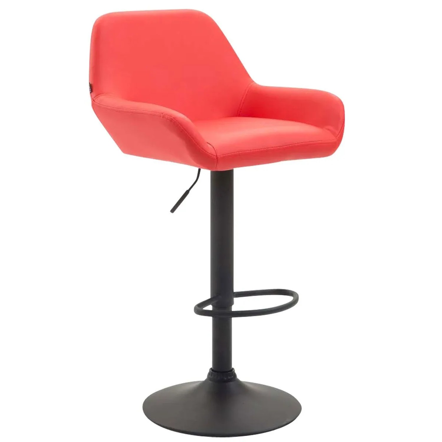 DELUKE Barhocker DUBLIN Rot Kunstleder Schwarz Barstuhl Mit Lehne Tresenhocker Tresenstuhl