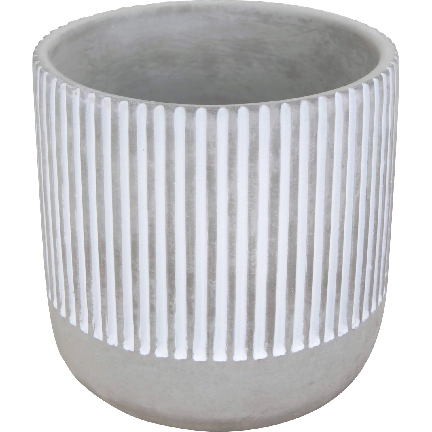 Pflanztopf Beton Ø 15 cm x 14 cm Grau-Weiß günstig online kaufen