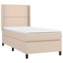 Boxspringbett Cappuccino-Braun (90x190cm) mit Kunstleder und Matratze.